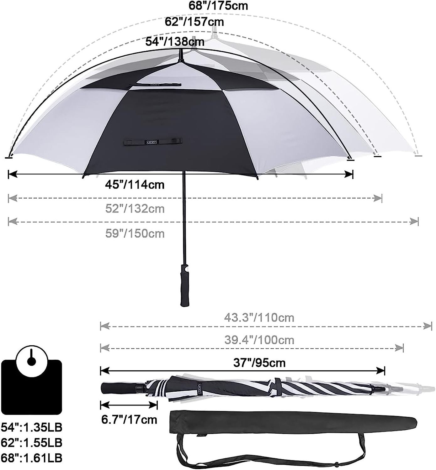 wholesale Suppliers manufacturer  30 inch large windproof logo prints big luxury promotional branded golf umbrella custom logo