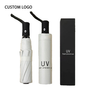 Umbrella Supplier Fully-automatic Umbrella Black Pongee Waterproof Auto Open Paraguas 3 Folding Uv Automatic Umbrella