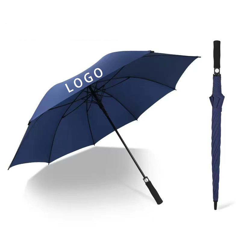 Black Coating Promotion Advertising Wholesale Custom Print Logo Straight Windproof Umbrella with logo printing