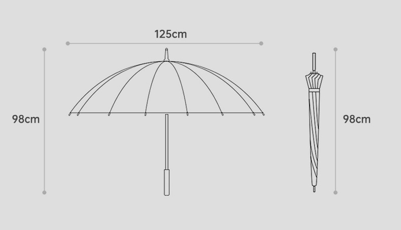 Kaan Wholesale hotel  Large Windproof Auto Open Classic Wooden J shape Handle Stick Rain luxury umbrella 16 ribs