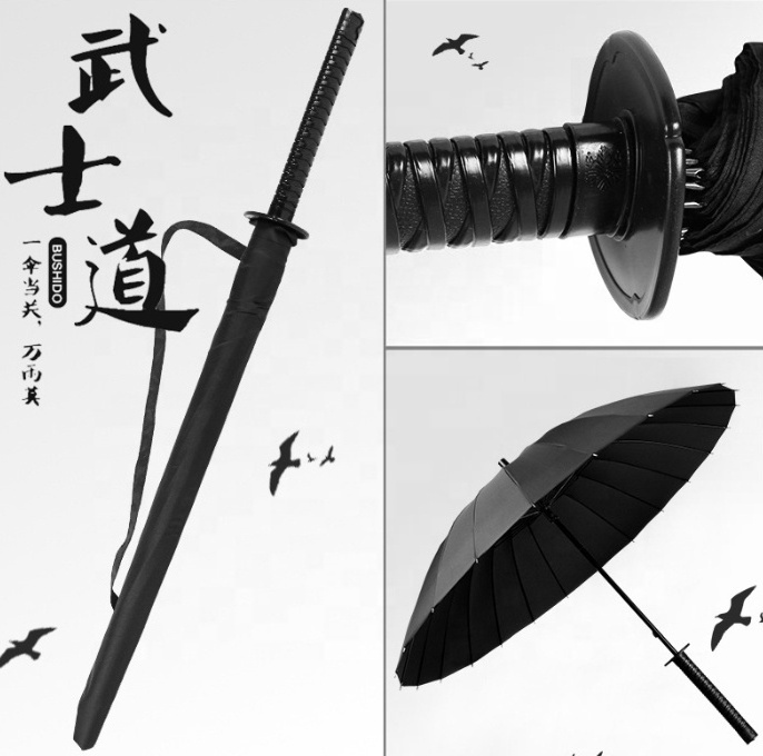 Anime Japanese Umbrella Samurai Umbrella Creative Strong Windproof Semi-Automatic katana Umbrella for gift