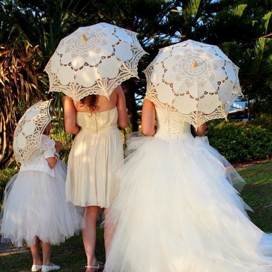 Lace Parasol Umbrella Wedding Lace Parasol Umbrella Vintage Lace Umbrella with Handle for Bridesmaid Flower Girl