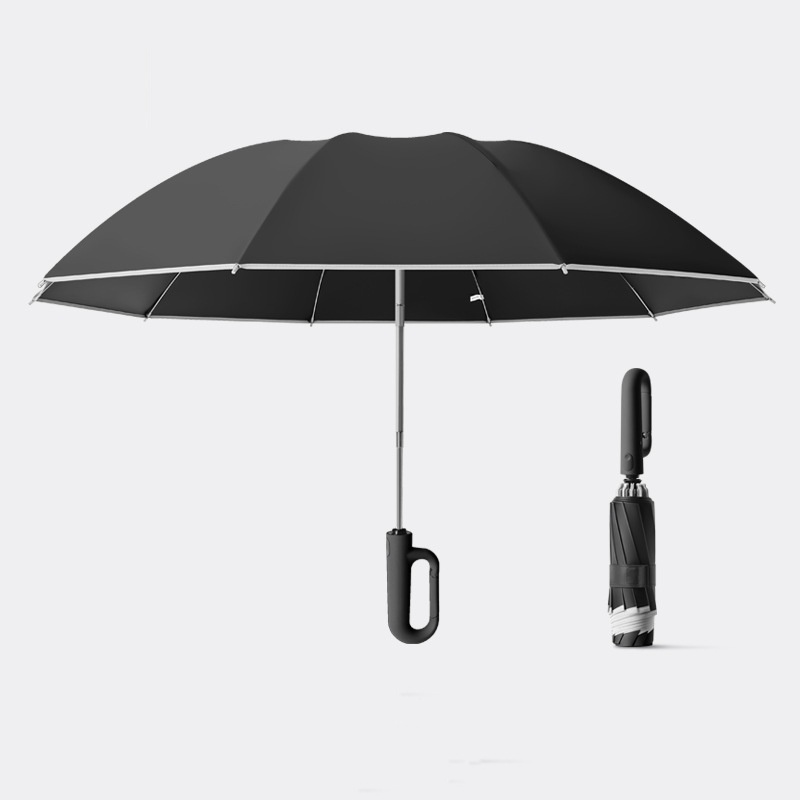 2024 Novelty O Shape Handle Umbrella Quickly Automatic Open Umbrella Windproof 2 Folding Umbrella