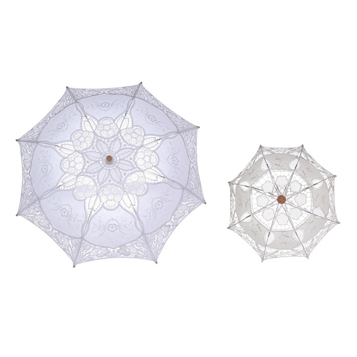 Fancy Parapluie victorian lace umbrella White parasol umbrellas wedding lace black Wooden wedding decor lace umbrellas