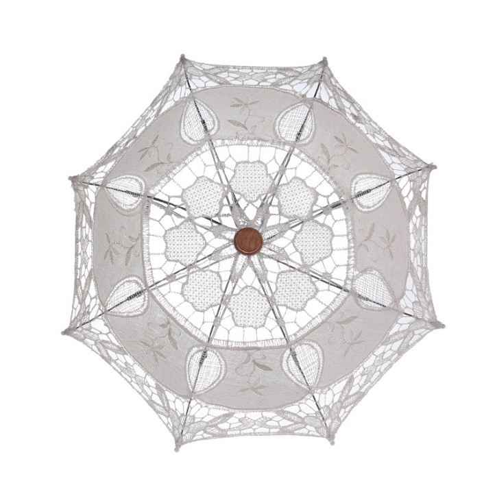 Fancy Parapluie victorian lace umbrella White parasol umbrellas wedding lace black Wooden wedding decor lace umbrellas