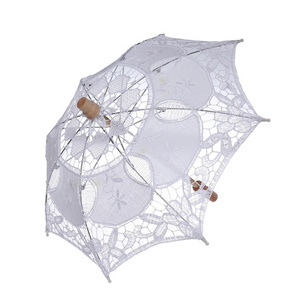 Fancy Parapluie victorian lace umbrella White parasol umbrellas wedding lace black Wooden wedding decor lace umbrellas