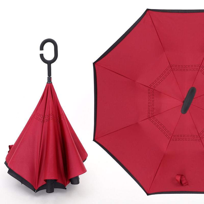 Luxury Fashion Gift Automatic Uv Protective Reverse Inverted Inside Out Car Advertising Sun Rain Umbrella With Logo