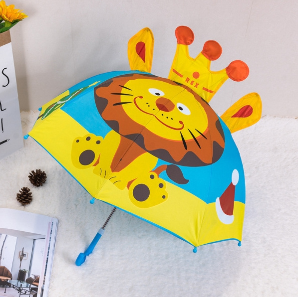 Amazon yellow duck cartoon pattern Kids auto Umbrella children's wholesale umbrella for kids girl Rain Proof Umbrella