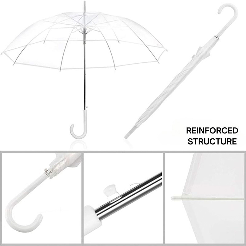 New Fully Automatic EVA Long J Handle Straight Advertising Gift Golf Transparent parapluie Umbrella Clear with Logo