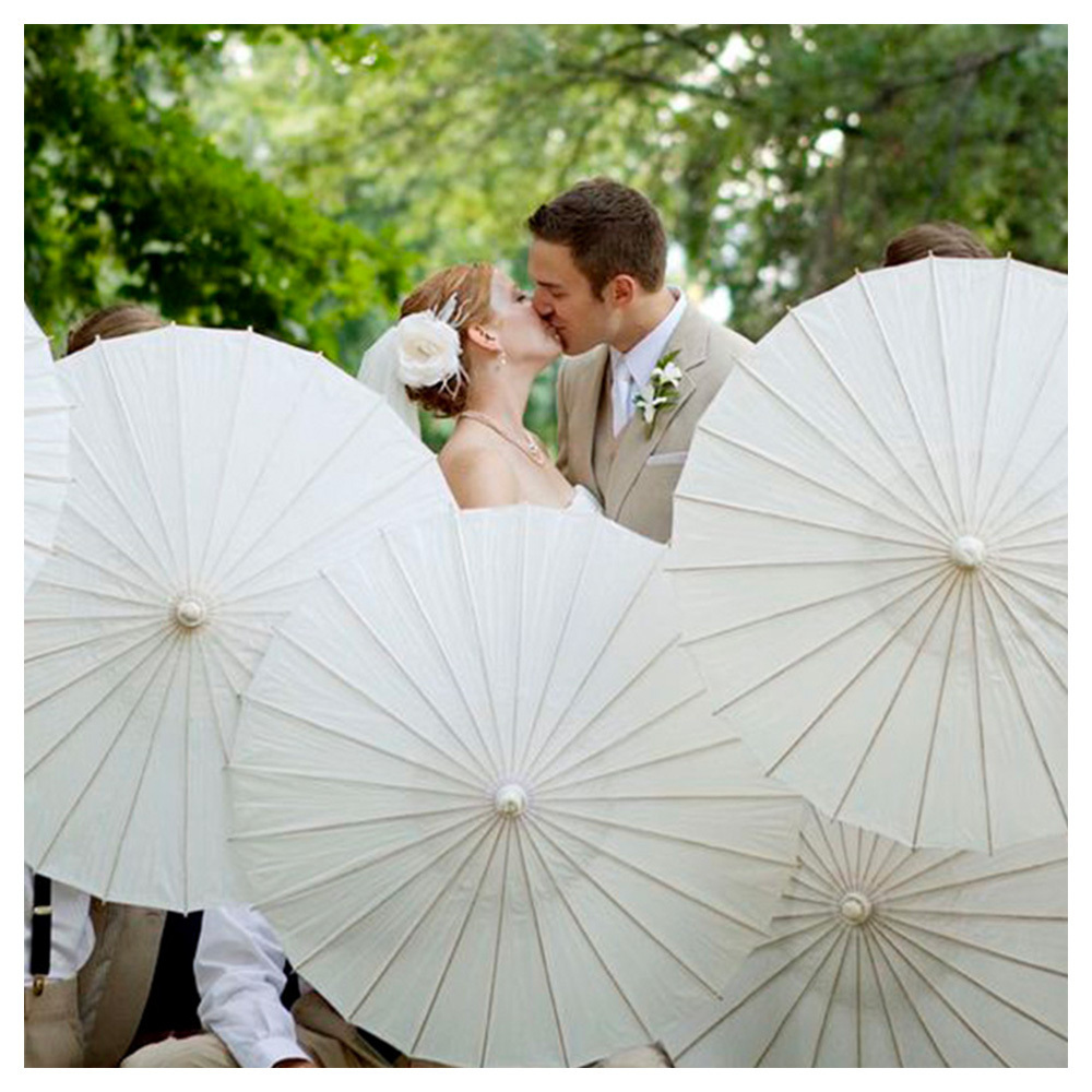 Bamboo wedding parasol for Bride Umbrella Party Decors Oil White paper wedding umbrellas Other Wedding Decorations