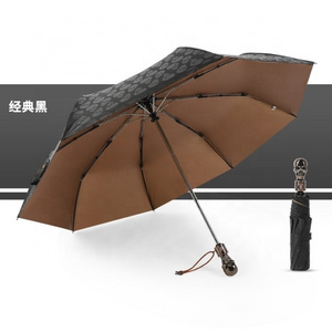 Sun Umbrella UV protection Solid Compact Portable Automatic Parasol Travel Rain Umbrella Skull umbrella for gift