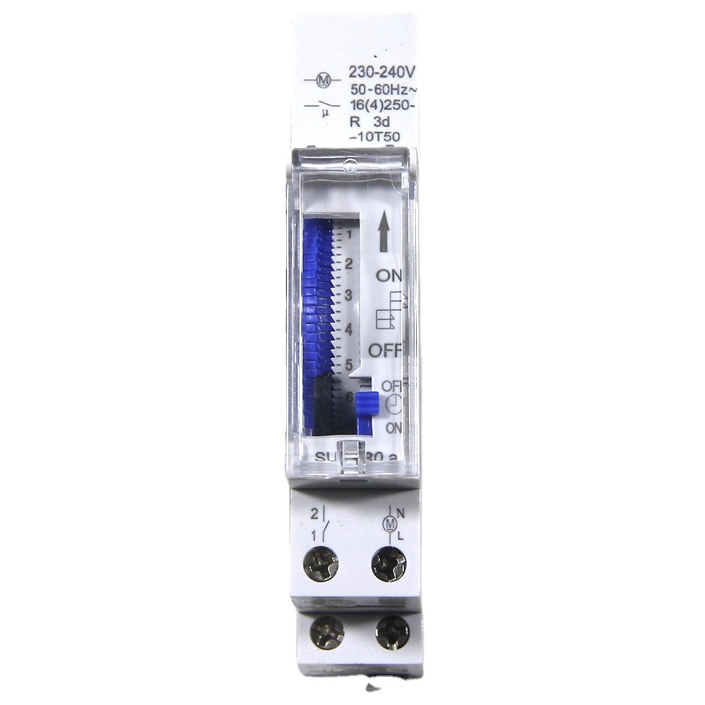 CKMINE SUL180A 230-240 VAC / 110VAC Mechanical Day Timer Power Reserve 100 Hours Din-rail 24 Hour Analogue Time Switches