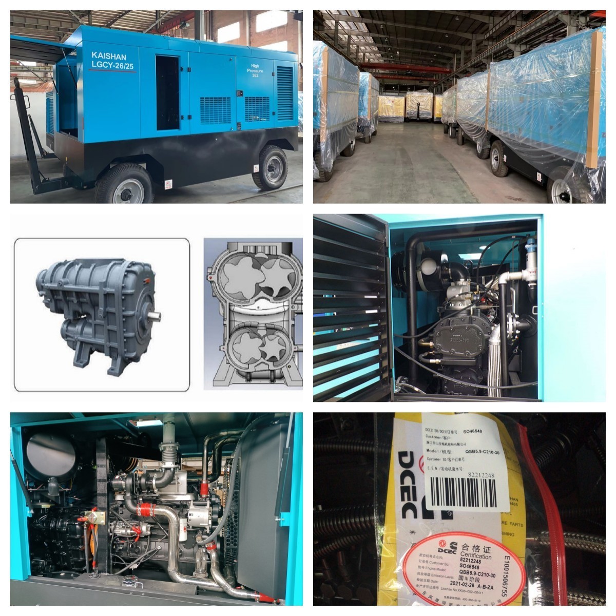 LGCY- 33/25 25 bar Diesel Portable Screw Air Compressor For Drilling Rig Machine