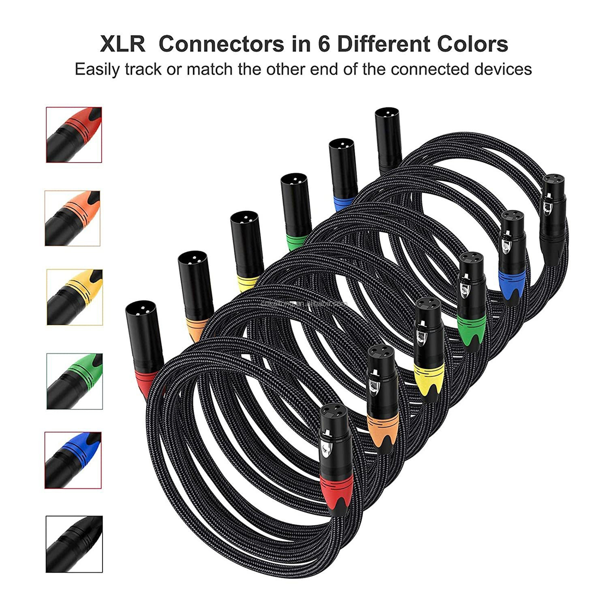 xlr microphone cable nickel plated xlr connector Balanced Microphone Cable Mic 3Pin XLR Audio Cable Male To Female