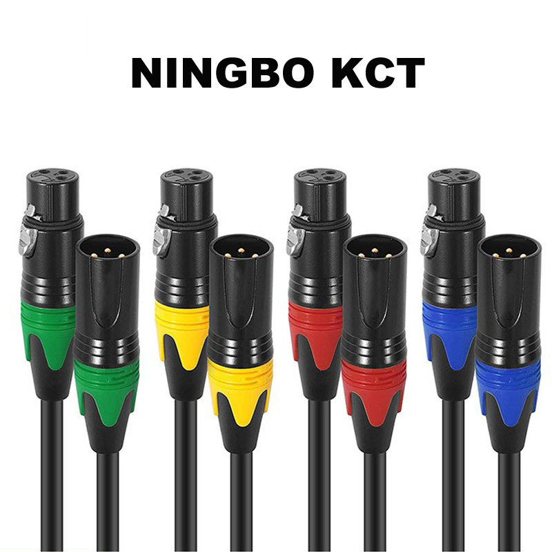 OEM Color xlr connector microphone cable plug male to double 2 xlr microphone dmx cable Microphone Cable Nickel plated