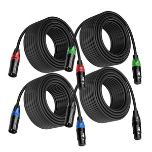 OEM Color xlr connector microphone cable plug male to double 2 xlr microphone dmx cable Microphone Cable Nickel plated