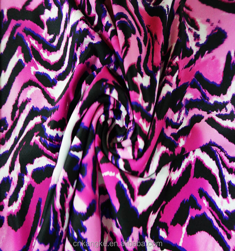 Custom  pattern stretch Zebra print polyester spandex blend Printed fabric for yoga pants