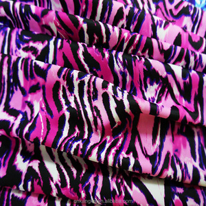 Custom  pattern stretch Zebra print polyester spandex blend Printed fabric for yoga pants