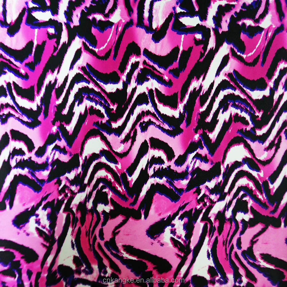 Custom  pattern stretch Zebra print polyester spandex blend Printed fabric for yoga pants