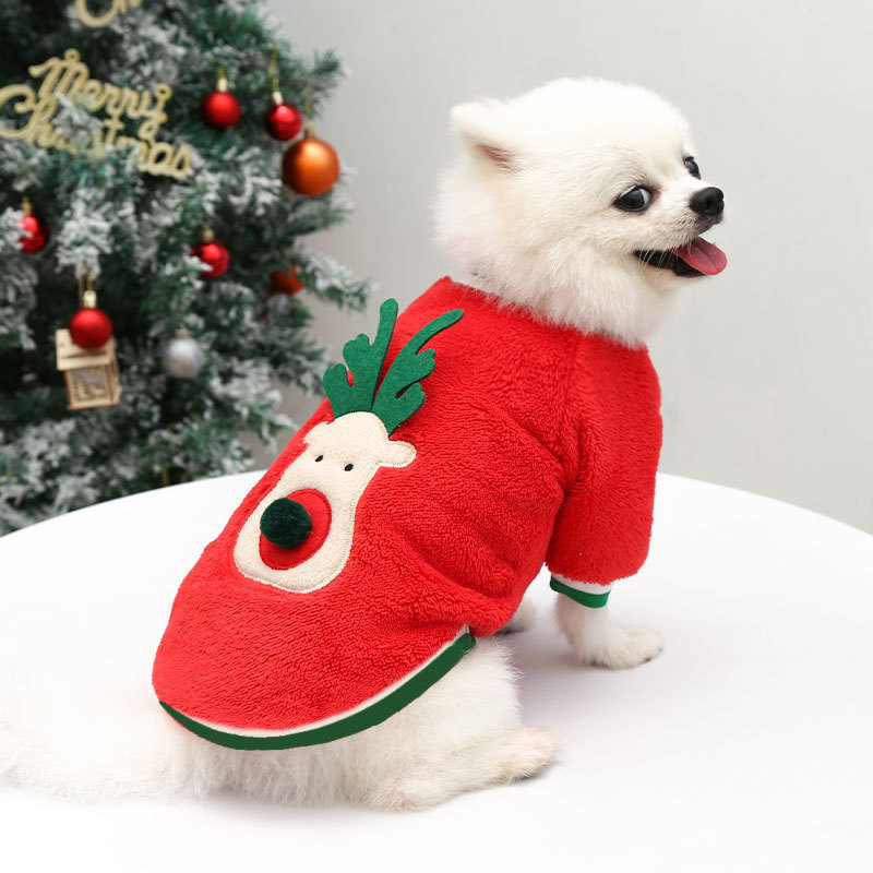 China Wholesale Bulk Pet Accessories Supply Pet Apparel Custom Logo Dog Clothing Luxury Cotton Dog Clothes for Christmas