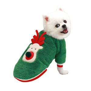 China Wholesale Bulk Pet Accessories Supply Pet Apparel Custom Logo Dog Clothing Luxury Cotton Dog Clothes for Christmas