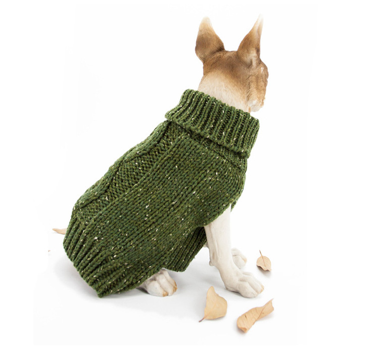 Fashion Pet Dog Cable Knit Warm Jumper Sweater Clothes Turtleneck Sweaters for Pet