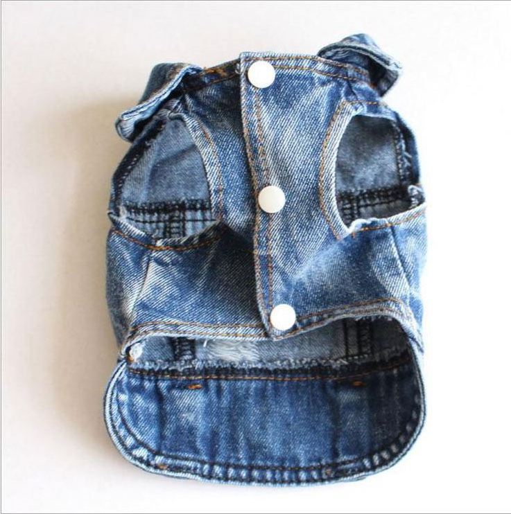 MiaPeta Ripped Dog Pet Jeans Denim Vest Jacket Clothes for Small Dogs