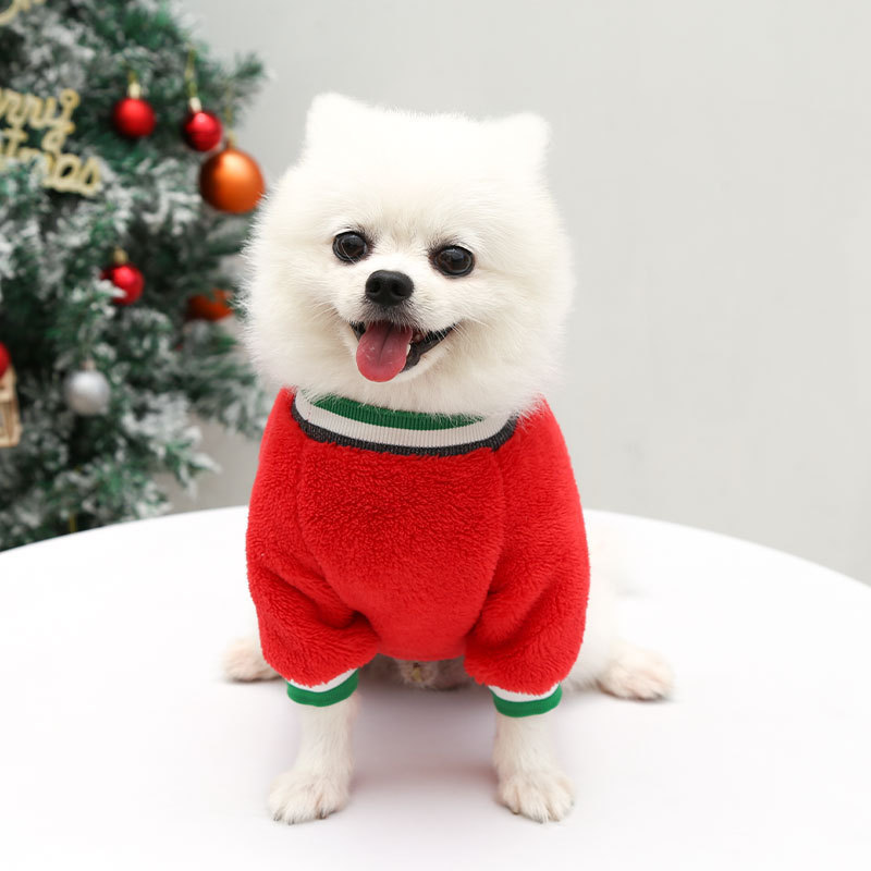 China Wholesale Bulk Pet Accessories Supply Pet Apparel Custom Logo Dog Clothing Luxury Cotton Dog Clothes for Christmas