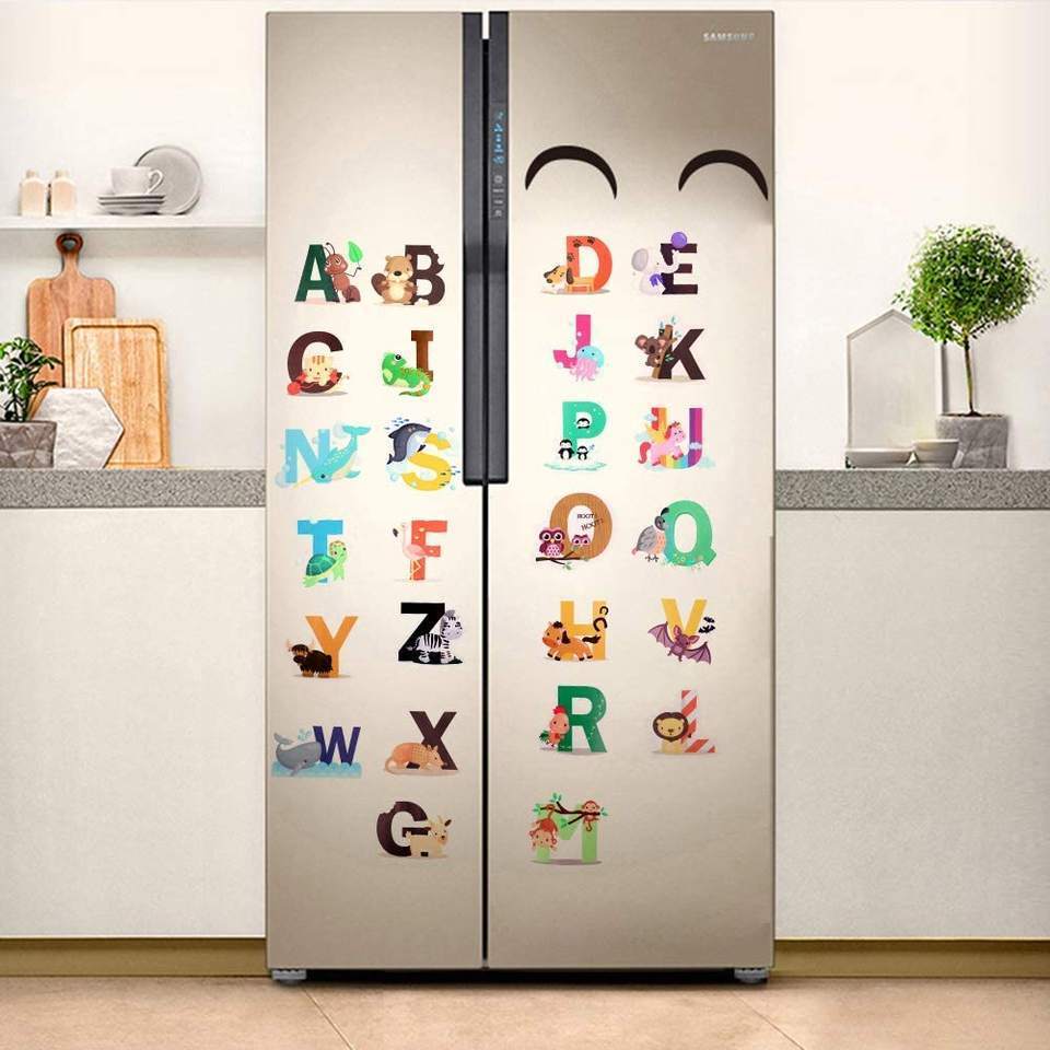 26 Cartoon Alphabet Decorative Wall Sticker Nursery Room Diy Wall Sticker Enlightenment Education Baby Room Decor Wall Stickers