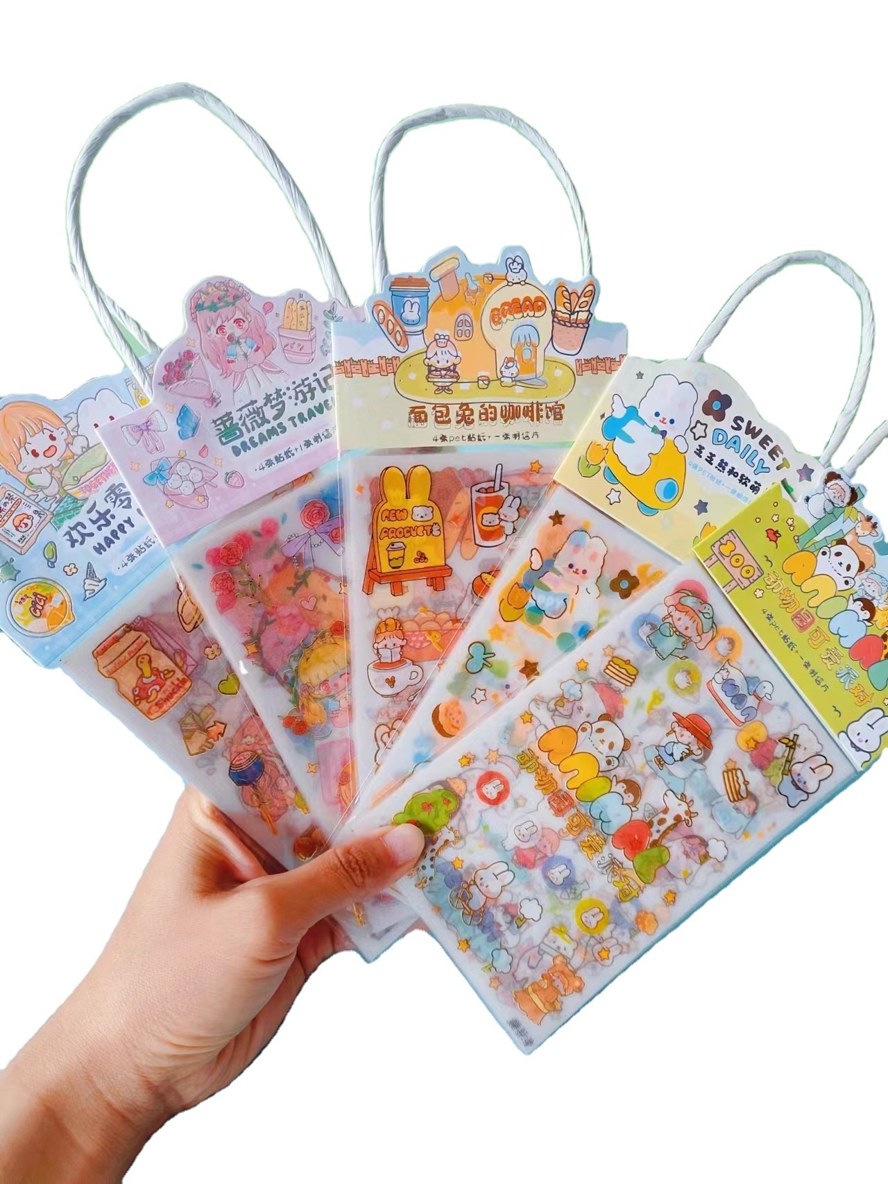 customizable Style Cute Bear Cartoon For Girl Kid Notebook Wall Decoration Label hand account stickers