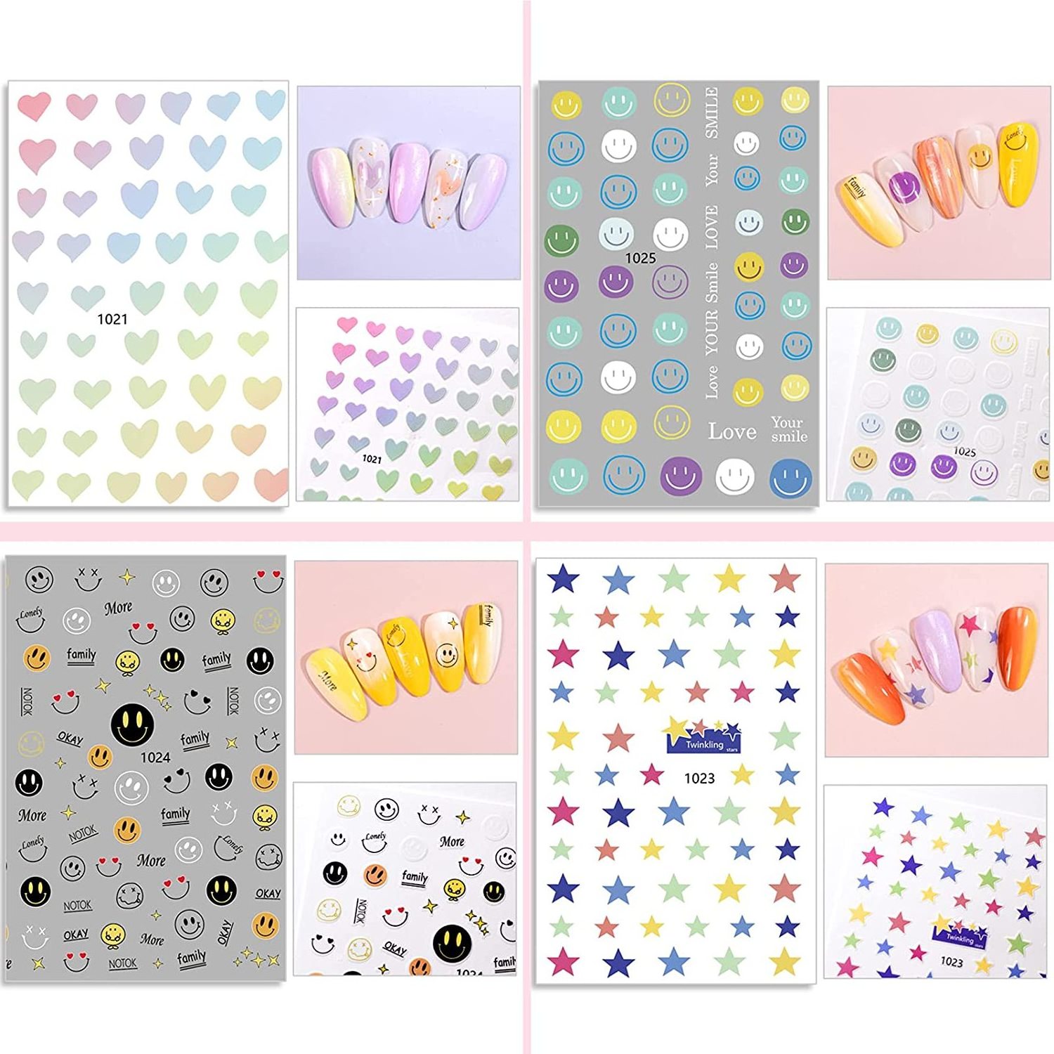 The factory provides high quality new pattern nail stickers 3D stickers for suitable girls