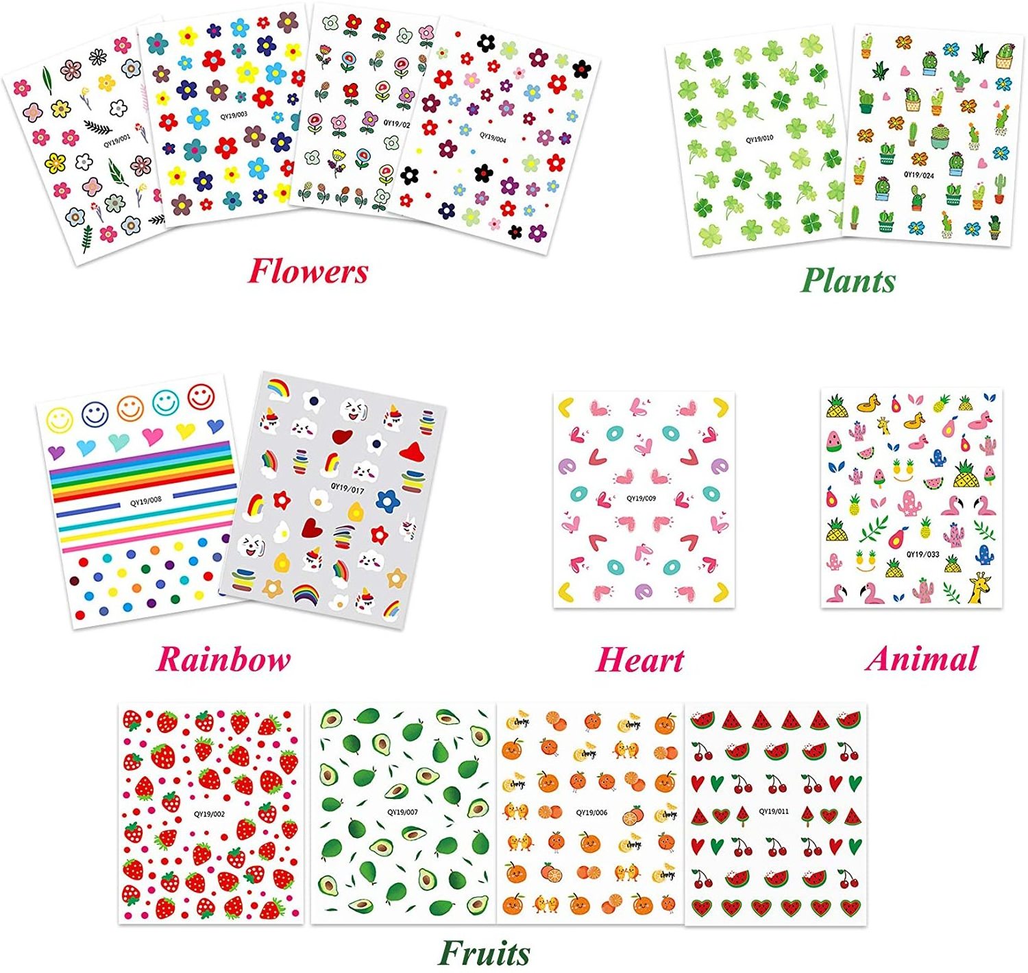 The factory provides high quality new pattern nail stickers 3D stickers for suitable girls