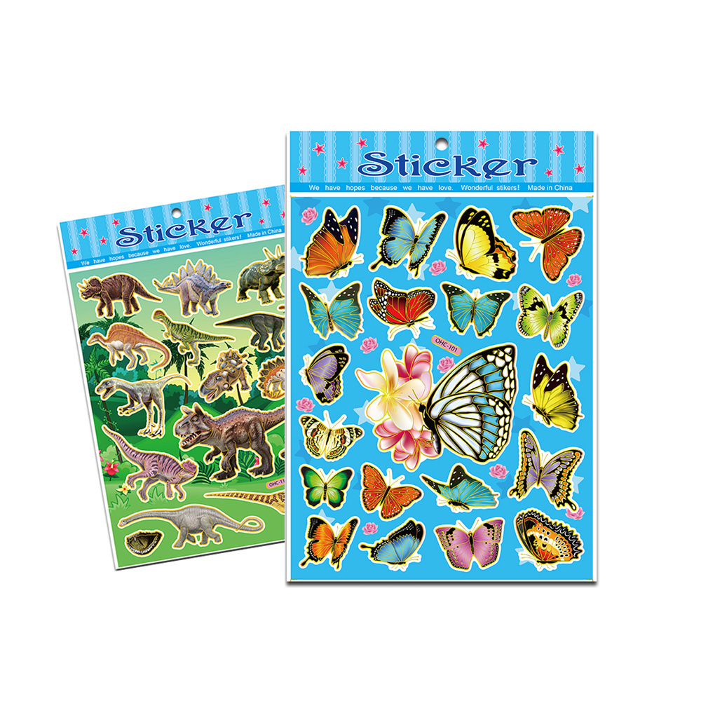 Cute decorative dinosaur Butterfly Stickers children waterproof cartoon animal wall stickers