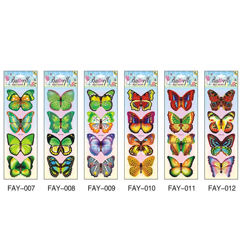 Wholesale Wall Stickers Decals Customized Group Colorful Butterfly Stickers White Wall Stickers