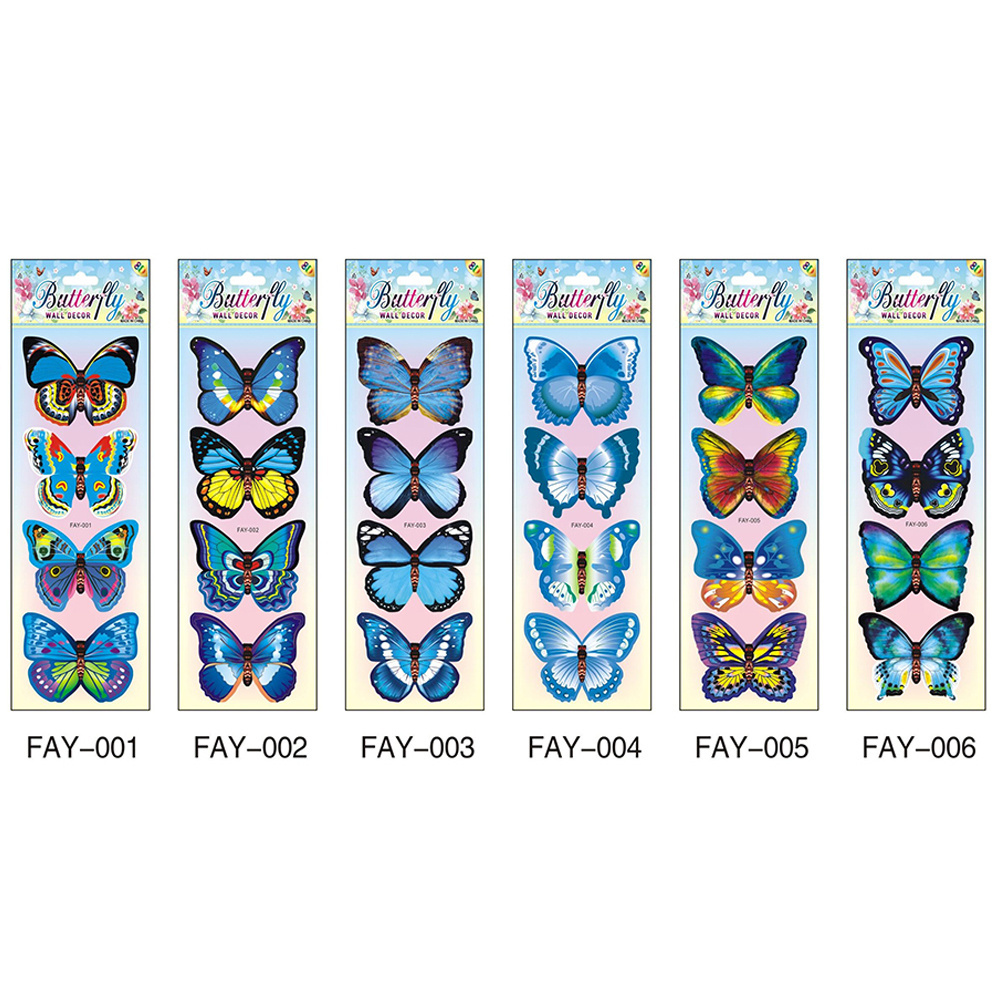 Wholesale Wall Stickers Decals Customized Group Colorful Butterfly Stickers White Wall Stickers