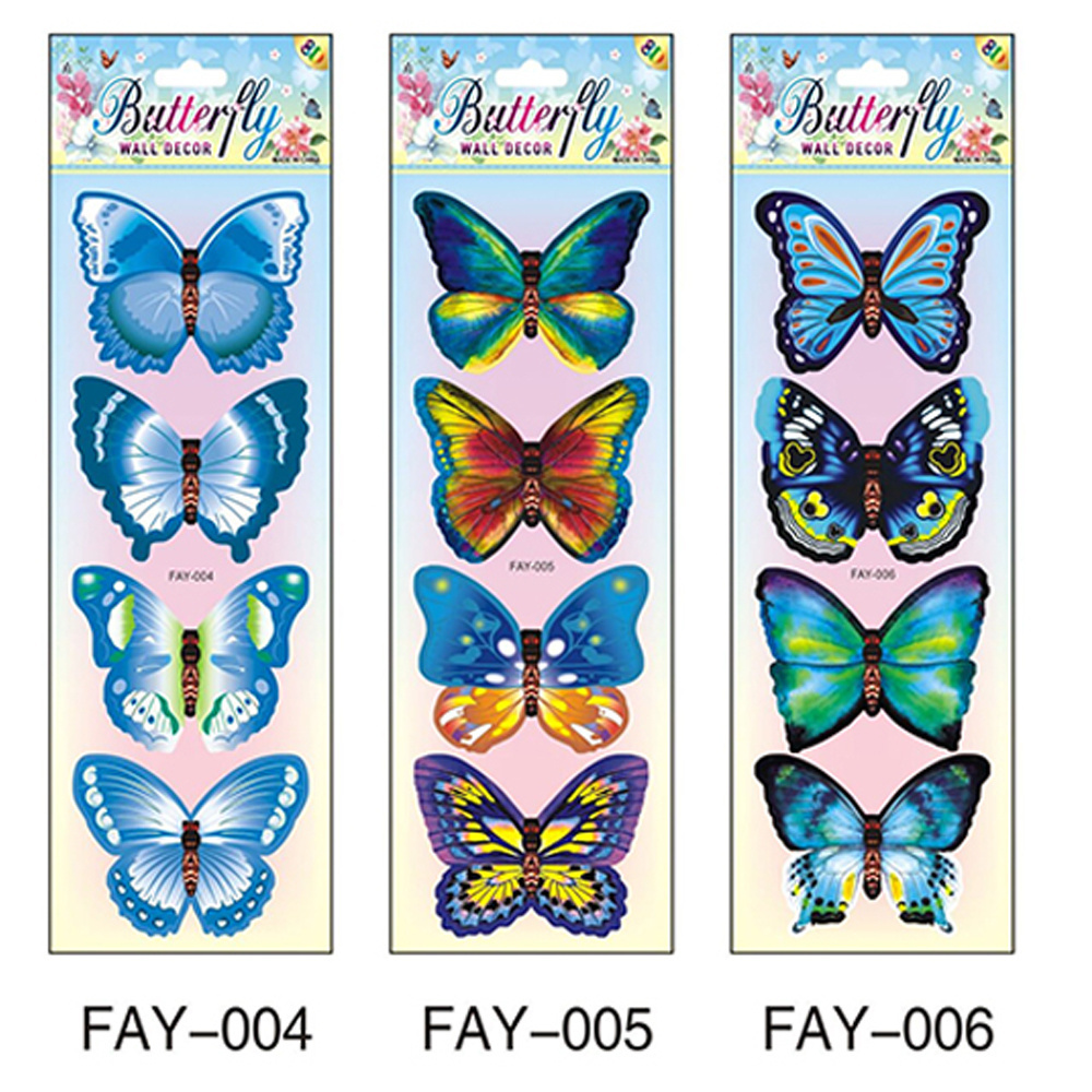 Wholesale Wall Stickers Decals Customized Group Colorful Butterfly Stickers White Wall Stickers