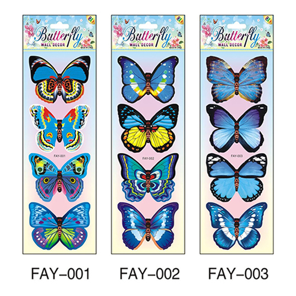 Wholesale Wall Stickers Decals Customized Group Colorful Butterfly Stickers White Wall Stickers