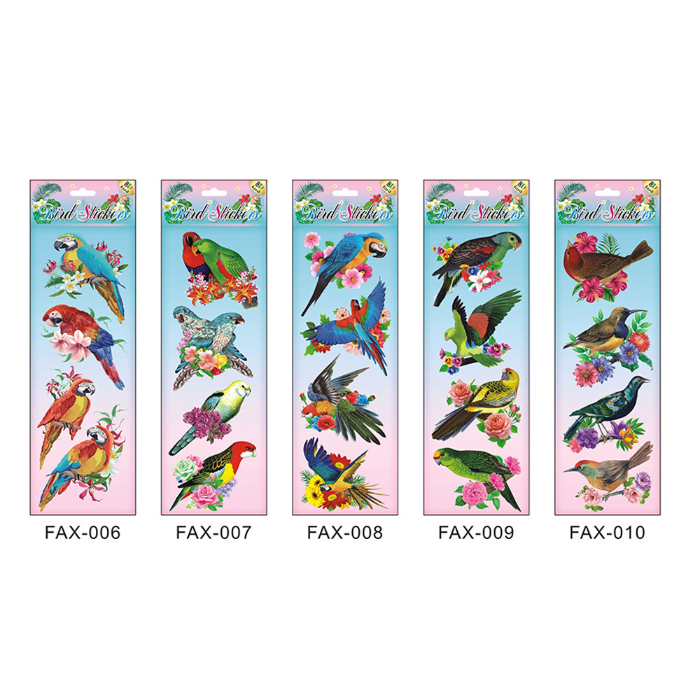 Customized 12.2*31.5CM Colorful Poster Waterproof Wall Stickers Birds Butterflies Flowers Adult Stickers