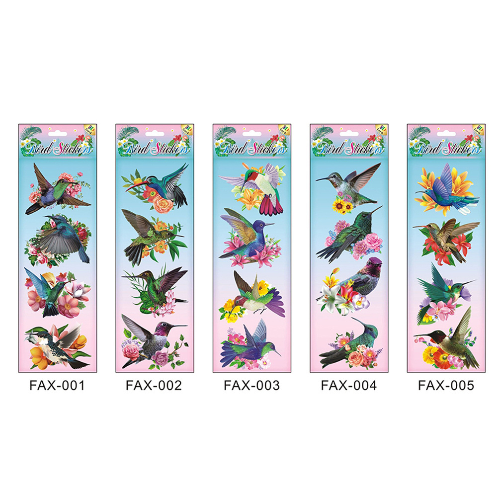 Customized 12.2*31.5CM Colorful Poster Waterproof Wall Stickers Birds Butterflies Flowers Adult Stickers