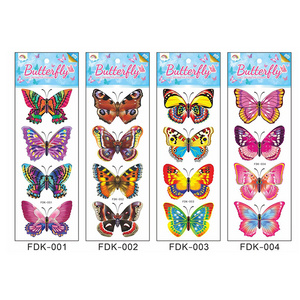 Customized 12.2*31.5CM Colorful Poster Waterproof Wall Stickers Birds Butterflies Flowers Adult Stickers