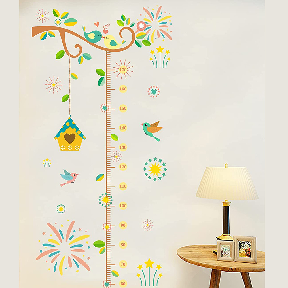 Hot Selling animal giraffe growth chart Height Measurement waterproof kids room nursery decoration Cartoon Height Wall Sticker