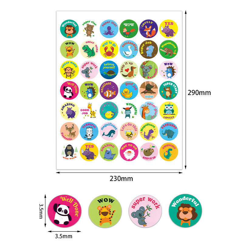 shining label stickers smiling face rewards Cute cartoon Teachers  parents  motivate encouraging stickers