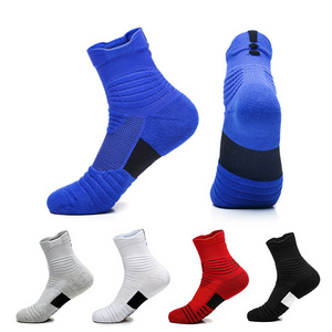 Safety Fabric Compression Sports Socks Athletic Socks with Grip Men's Basketball Socks