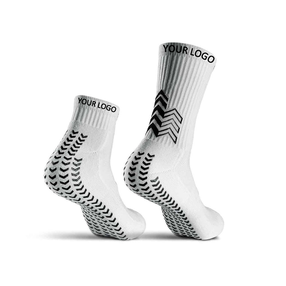 Low MOQ High Quality Anti Slip Designer Sport Socks Custom Logo Soccer Football Grip Socks For Men