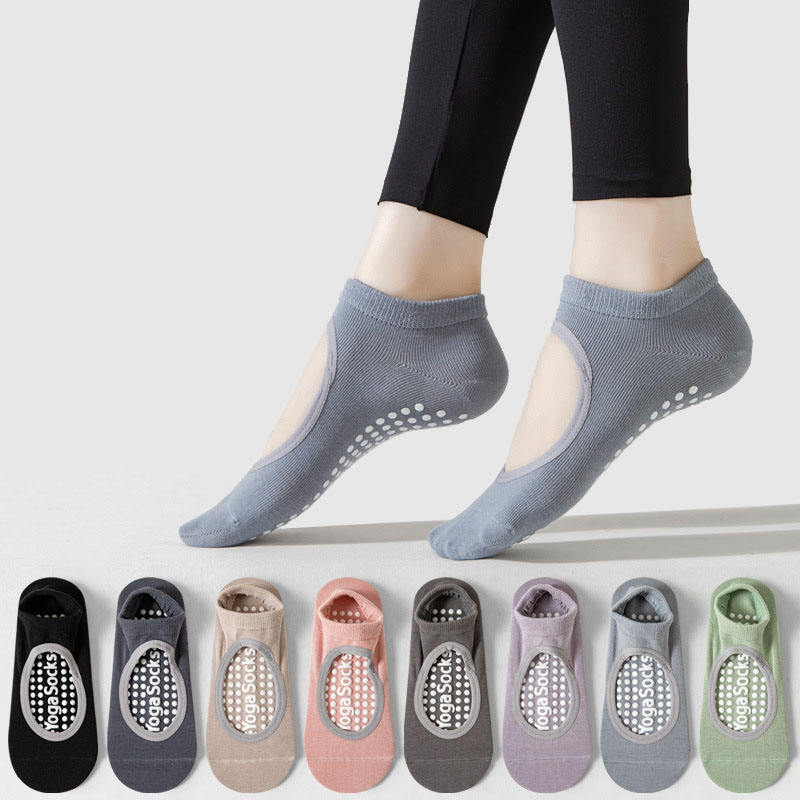 Women Anti-Slip Breathable Backless Yoga Socks Ankle Ballet Dance Fitness Gym Pilates Grip Socks