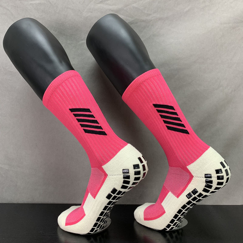 Designer Breathable Sports Socks Custom Logo Compression Pink Grip Football Scrunch Soccer Socks