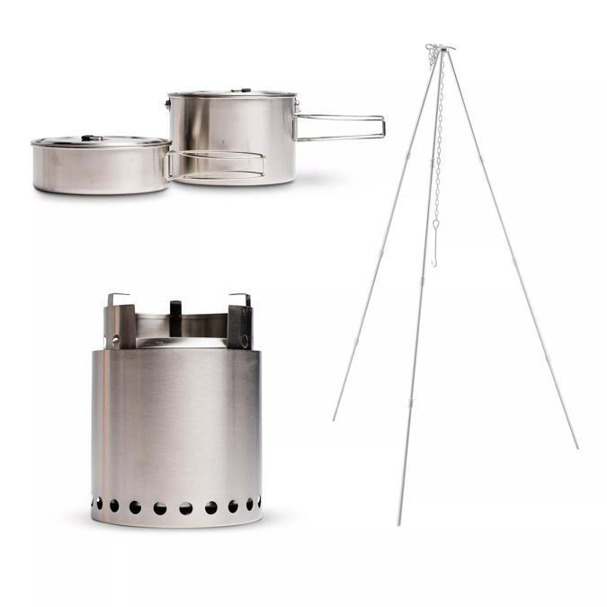 OUTDOOR MINI LIGHTWEIGHT PORTABLE STAINLESS STEEL WOOD BURNING STOVE