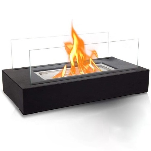 Heat Resistance Glass Metal Decorative Tabletop Fire Pit Bio Ethanol Table Burner Fireplace