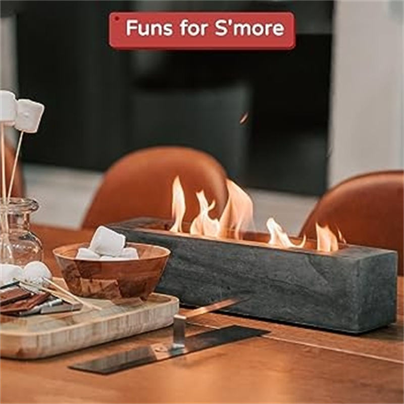 Rectangle Alcohol Bio Household Ethanol Stove Indoor Fire Bowl Concrete Tabletop Fireplace Firepit.