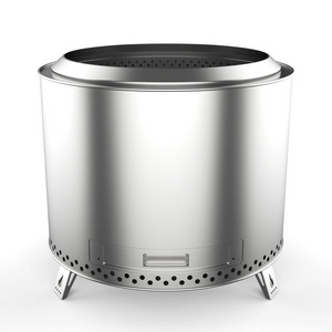 Outdoor  Solo Stainless Steel Bonfires Brazier Smokeless Stove Charcoal Portable Camping Fire Pit